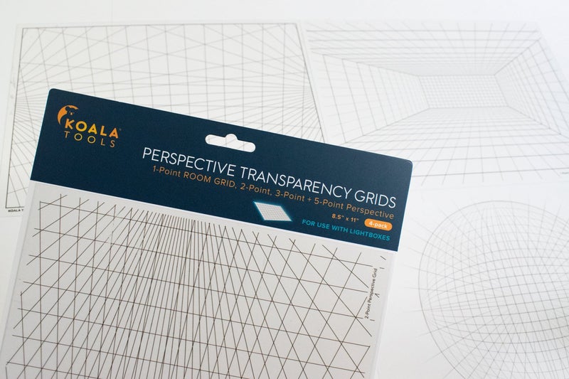 Koala Tools | Perspective Grid Transparency Sheets (Variety Pack of 4) - 8.5" x 11" | Overhead Projector and Light Box Transparencies - Tracing Film for Sketching & Drawing - Image 2